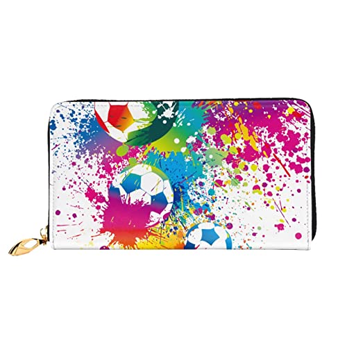 Kartenetui Regenbogen Fußball Blot Polka Dot Geldbeute Vintage Reißverschluss Geldbörse Vintage Design Kleine Münzbörse Für Frauen, Freundin, Mädchen von Generic