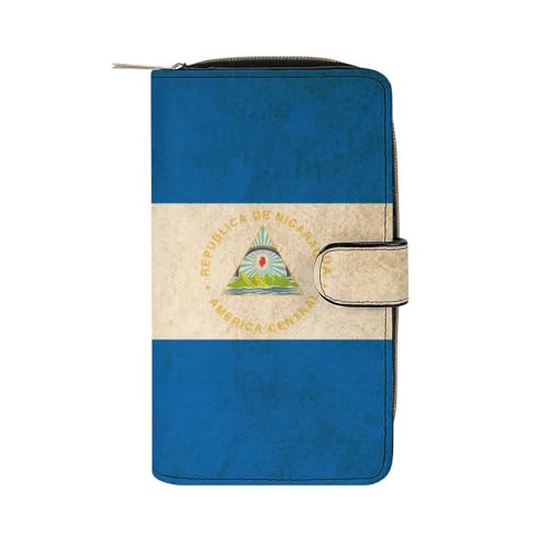 Kartenetui Retro Textur Nicaragua Flagge Brieftasche Niedliche Portmonee Vintage Leder Geldbörse Für Freundin, Tochter, Mutter von Generic