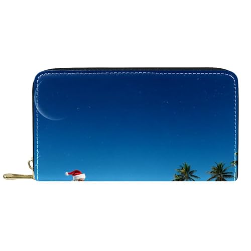 Kartenetui Tropischer Strand Weihnachten Surfen Brieftasche Tragbare Tragbare Brieftasche Vintage Design Geldbeute Für Freundin, Kinder, Mutter von Generic