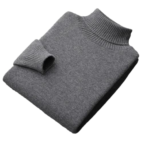 Kaschmir Pullover Männer Dicke Business Casual Unterlage Pullover 100% Merino Wolle Rollkragenpullover, Dunkelgrau9, Medium von Generic