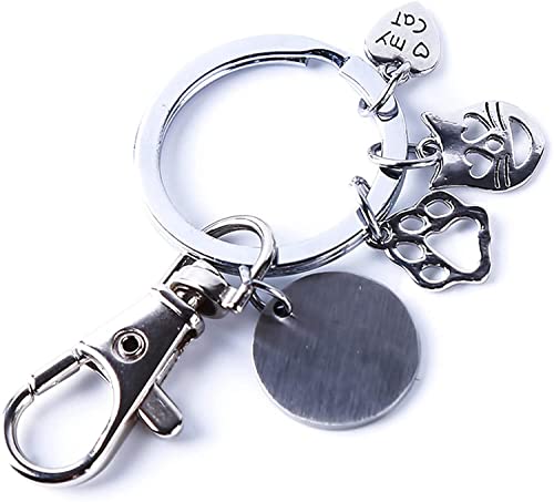 Katze Schlüsselanhänger Geschenk für Frauen Katze Gesicht Pfotenabdruck Herz Schlüsselanhänger Süße lustige Mini Anhänger Schmuck Geschenk für Freundin, beste Freundin, Mama, Oma, Schön und geschickt von Generic