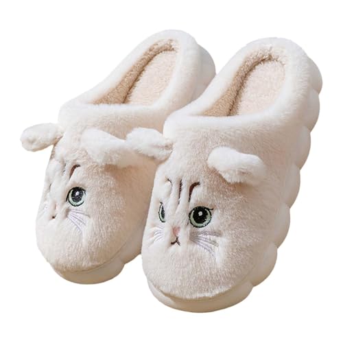Katzen Hausschuhe Damen Warme Plüsch Katze Pantoffeln Lustige Schlappen Frauen Bequeme Hüttenschuhe Flauschig Bequem Hausschlappen Niedliche Tier Hausschuhe Indoor Outdoor Schuhe von Generic