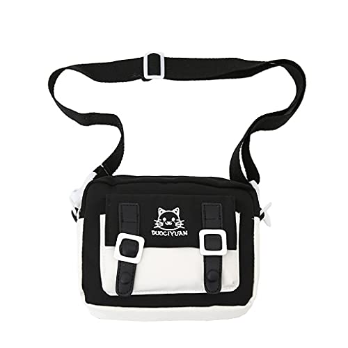Kawaii Umhängetasche Cartoon Katze Stickerei Kleine Messenger Schulter Handtasche Schwarz von Generic