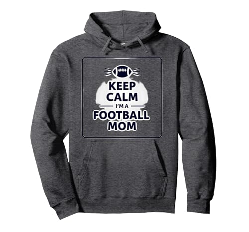 Keep Calm Football Mom Pride Sportliche Frauen Gameday Zitat Pullover Hoodie, Unisex für Erwachsene, Anthrazit Meliert, M von Generic