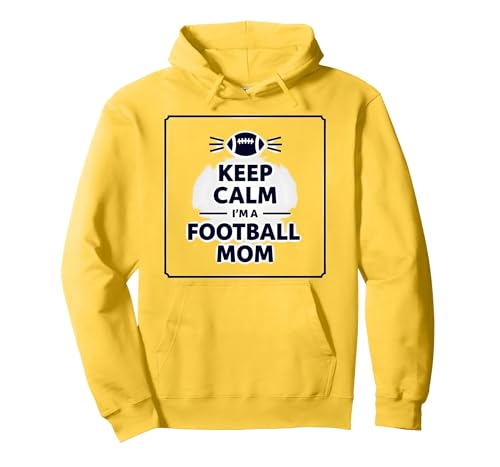 Keep Calm Football Mom Pride Sportliche Frauen Gameday Zitat Pullover Hoodie, Unisex für Erwachsene, Gelb, M von Generic