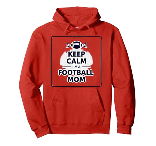 Keep Calm Football Mom Pride Sportliche Frauen Gameday Zitat Pullover Hoodie, Unisex für Erwachsene, Rot, M von Generic