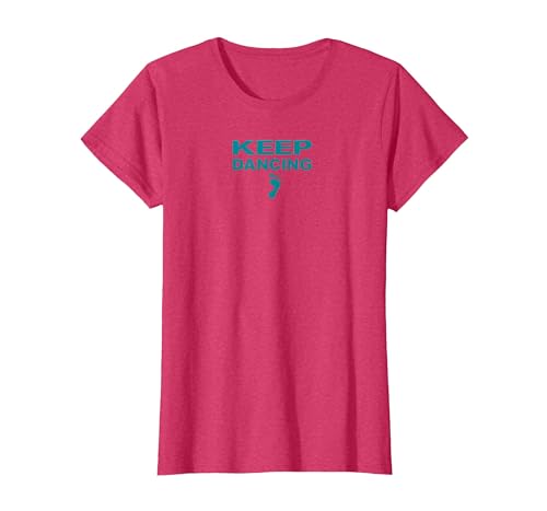 Keep Dancing Foot Motivierender Tanzliebhaber T-Shirt, Damen, Rot meliert, L von Generic
