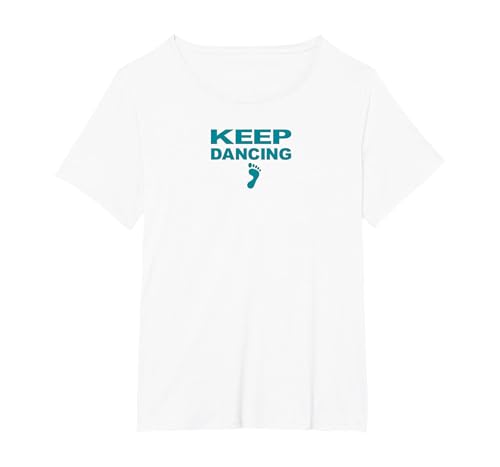 Keep Dancing Foot Motivierender Tanzliebhaber T-Shirt, Damen Große Größen, Weiß, 5X von Generic