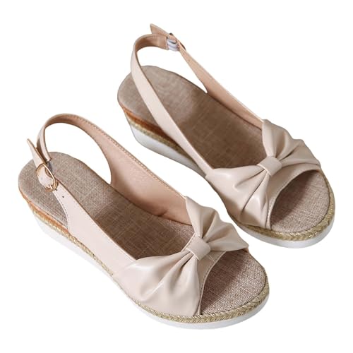 Keilabsatz Sandalen Damen Sommer Plateau Espadrille Bowknot Offene Zehen Wedges Verstellbarer Knöchelriemen Walkingschuhe Slingback Slides Keilsandalen Elegante Kleid Schuhe Keilabsatz Sandalen Damen Sommer Plateau Espadrille Bowknot Offene Zehen Wedges Verstellbarer Knöchelriemen Walkingschuhe Slingback Slides Keilsandalen Elegante Kleid Schuhe von Generic