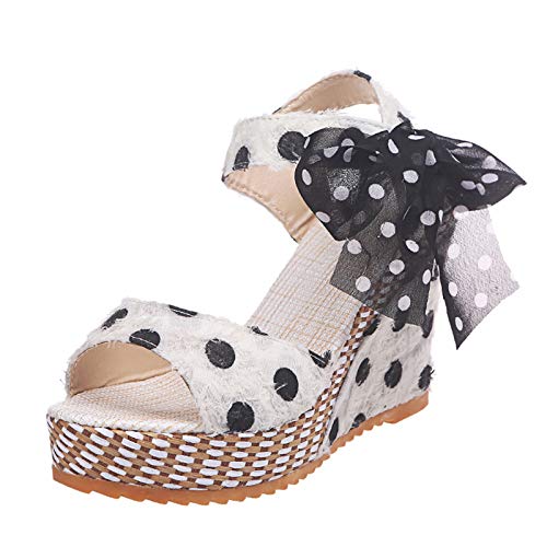 Keilsandalen Damen Wedges Plateau Meladen Fischmaul Wedges Elegant Sandale Peeptoes Weite H Damenschuhe Keilabsatz Sommer Frauen Absatz Sommerschuhe Sandaletten Keilabsatz Schuhe Abendschuhe von Generic