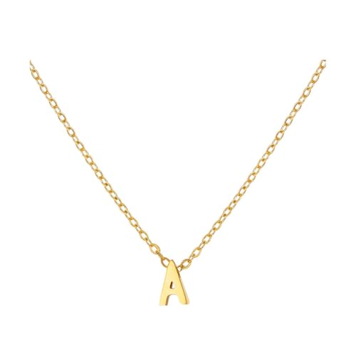 Kette Damen wojonifuiliy01 Eine goldene Halskette mit den Initialen eines modischen Frauennamens ist Geschenk für weibliche Teenager Geschenk Freundin (A, One Size) von Generic