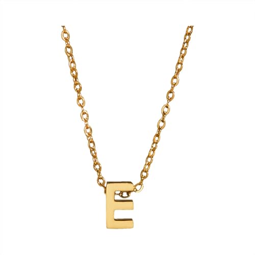 Kette Damen wojonifuiliy01 Eine goldene Halskette mit den Initialen eines modischen Frauennamens ist Geschenk für weibliche Teenager Geschenk Freundin (E, One Size) von Generic