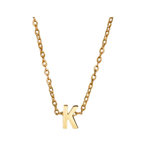 Kette Damen wojonifuiliy01 Eine goldene Halskette mit den Initialen eines modischen Frauennamens ist Geschenk für weibliche Teenager Geschenk Freundin (K, One Size) von Generic