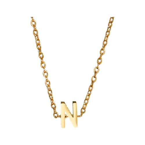 Kette Damen wojonifuiliy01 Eine goldene Halskette mit den Initialen eines modischen Frauennamens ist Geschenk für weibliche Teenager Geschenk Freundin (N, One Size) von Generic