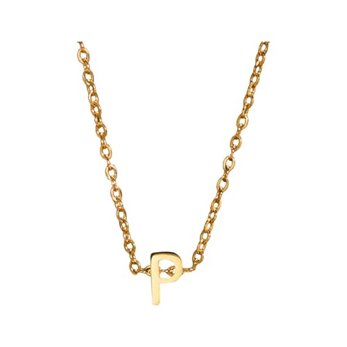 Kette Damen wojonifuiliy01 Eine goldene Halskette mit den Initialen eines modischen Frauennamens ist Geschenk für weibliche Teenager Geschenk Freundin (P, One Size) von Generic