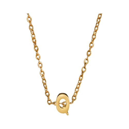 Kette Damen wojonifuiliy01 Eine goldene Halskette mit den Initialen eines modischen Frauennamens ist Geschenk für weibliche Teenager Geschenk Freundin (Q, One Size) von Generic