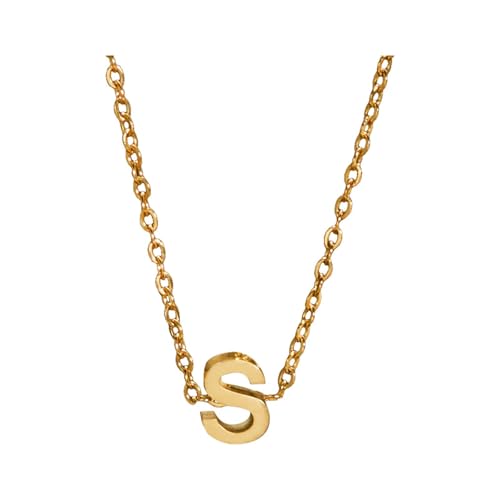 Kette Damen wojonifuiliy01 Eine goldene Halskette mit den Initialen eines modischen Frauennamens ist Geschenk für weibliche Teenager Geschenk Freundin (S, One Size) von Generic