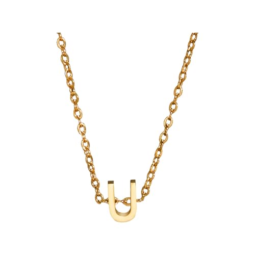 Kette Damen wojonifuiliy01 Eine goldene Halskette mit den Initialen eines modischen Frauennamens ist Geschenk für weibliche Teenager Geschenk Freundin (U, One Size) von Generic