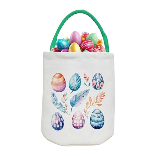 Kids Candy Container Für Ostern - Osterartikel Tasche | Leinwand Osterkorbbag | Osterhasenkorbbacken | Süßigkeitengeschenkbeutel | Osterlieferungen Liefert Leinwandpraxis Für Eier, Süßigkeiten Oder von Generic