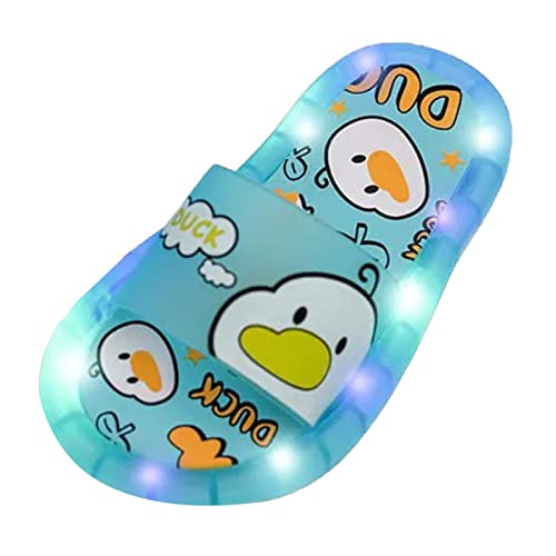 Kids Glitter Sandals Cartoon Cute Graphic Sparkle Rubber Soft Wide Shoes Lightweight Comfy Indoor Slipper Baby Boys Girls Flat Non Slip Family Walking Slipper (Blue, 29.5 Little Child) von Generic