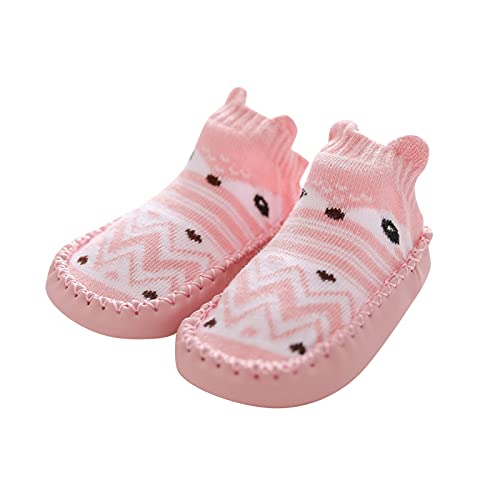 Kind 3 Monate Socken Mädchen Zeichentrickfilm erste rutschfeste Diese Schuhe Kinder Baby Schuhe Badeschuhe 31 (Pink, 22 Toddler) von Generic