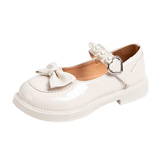 Kinder 37 Mädchen Kleid Schuhe Hochzeit Bowknot Lederschuhe Prinzessin Schuhe Party Schule Schuhe Sandalen Kinder 24 (White, 31 Little Child) von Generic