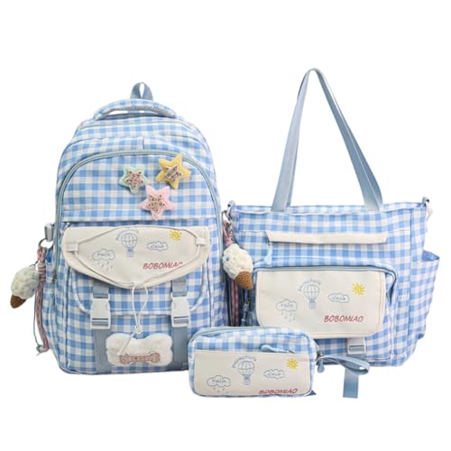 Kinder 3PCS School Rucksack Bundle mit Lunchbox und Bleistiftkoffer Leichtes Reisetagesack for Kinder im Alter von 12 Jahren von Generic
