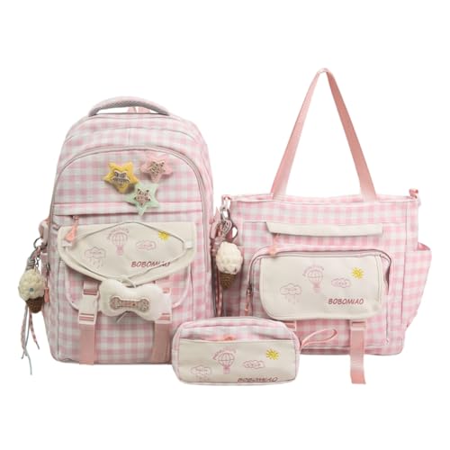 Kinder 3PCS School Rucksack Bundle mit Lunchbox und Bleistiftkoffer Leichtes Reisetagesack for Kinder im Alter von 12 Jahren von Generic
