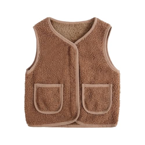 Kinder Ärmellose Warmen Fleeceweste Warme Und Winter Winter Fleece Weste Winterjacke Reitweste Herren Western Teddyjacke Mädchen Steppweste Kinder Jungen von Generic