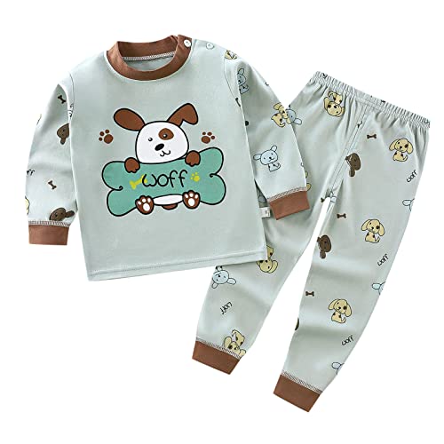 Kinder Baumwolle Schlafanzüge Basisscht Anzug Baby Mädchen Junge Schlafanzugoberteile Schlafanzughosen Schlafanzug Hülsen-Nette Karikatur-Oberseiten-Hosen-Nachtwäsche-Pyjama-Outfit-Set (D, 3-4 Years) von Generic