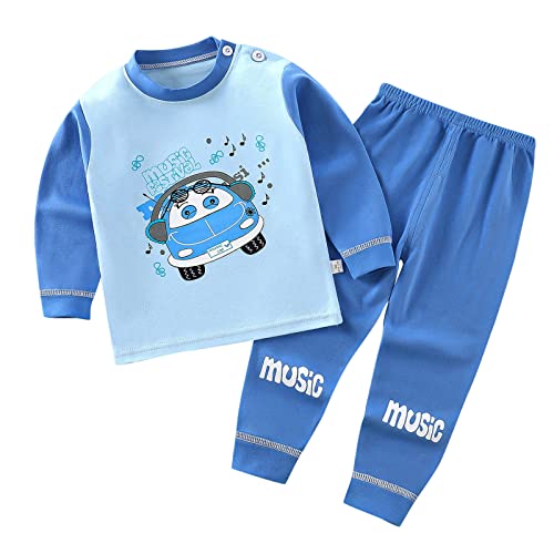 Kinder Baumwolle Schlafanzüge Basisscht Anzug Baby Mädchen Junge Schlafanzugoberteile Schlafanzughosen Schlafanzug Hülsen-Nette Karikatur-Oberseiten-Hosen-Nachtwäsche-Pyjama-Outfit-Set (E, 2-3 Years) von Generic