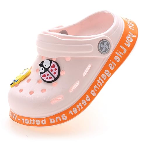 Kinder Clogs Pantoletten Hausschuhe Gartenschuhe Mädchen Strand Sandalen Slip on Badeschuhe Gummi Gartenclogs Badelatschen Kinder Schuhe Mädchen Hausschuhe Mädchen von Generic