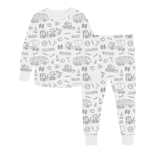 Kinder DIY Handbemaltes Homewear Set Zum Ausmalen Pyjama Sets für Jungen Mädchen mit Denen Man Spielen Tragen Kann Outfit Mädchen von Generic