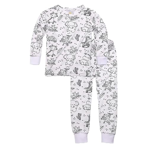 Kinder DIY Handbemaltes Homewear Set Zum Ausmalen Pyjama Sets für Jungen Mädchen mit Denen Man Spielen Tragen Kann Outfit Mädchen von Generic