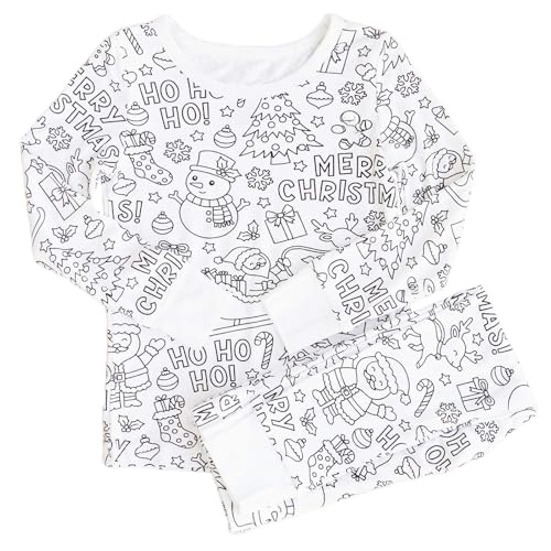 Kinder-DIY-handbemaltes Homewear-Set zum Ausmalen Pyjama-Sets für Jungen Mädchen mit denen Man Spielen tragen kann Outfit Mädchen Kinder-DIY-handbemaltes Homewear-Set zum Ausmalen Pyjama-Sets für Jungen Mädchen mit denen Man Spielen tragen kann Outfit Mädchen von Generic
