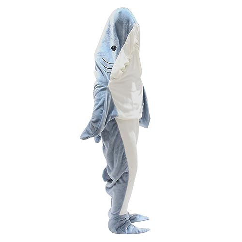 Kinder Damen Schlafanzug Hai Pyjamas Shark Zum Anziehen Flanell Shark Schwanz Decke Hai Decke Verkleidungen Schlafsack Kostüm Für Cosplay-Shows, Cartoon-Pyjamapartys von Generic