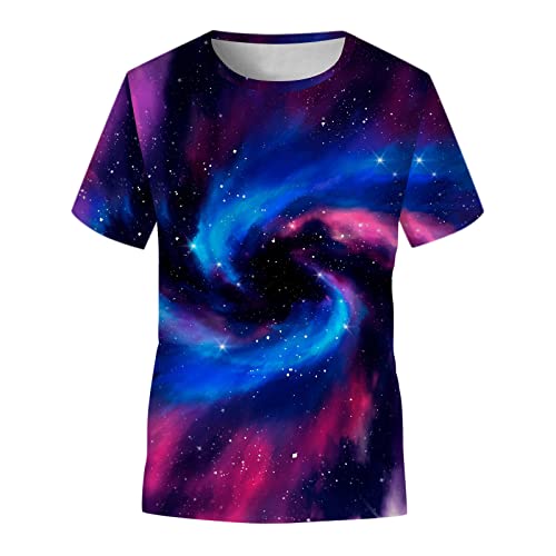 Kinder Galaxy Teen Tops Casual Kinder T-Shirt Jungen Kleidung Mädchen Print Jungen Tops Hoodie 14 Jahre Jungen (Purple, 13-14 Years) von Generic