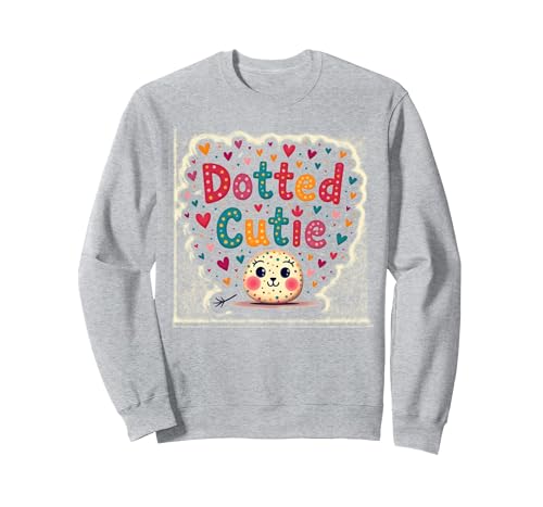 Kinder Gepunktete süße Herzen Spaß Sweatshirt, Unisex für Erwachsene, Grau Meliert, M von Generic