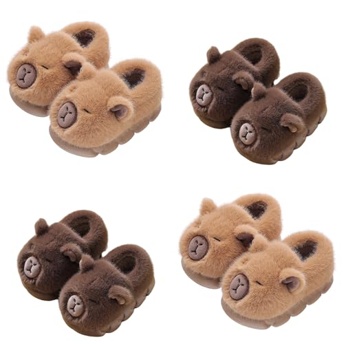 Kinder Hausschuhe für Mädchen Jungen Kleinkind niedlich Cartoon Tier Slipper Winter Plüsch warme Slip-On Comfy Preppy Hausschuhe Indoor Outdoor von Generic