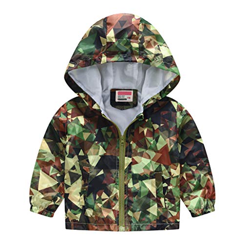 Kinder Jacke Jungen Mädchen Baby Winddichte Langarm Drucke Jacke Mantel mit Reißverschluss Kälteschutz Herbst Winter Parka Übergangsjacke Outdoorjacke Übergangsjacke Softshell Jacke Kinderjacke von Generic