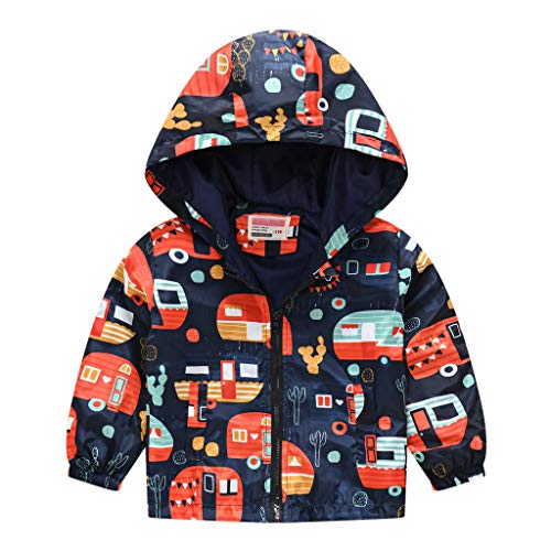 Kinder Jacke Jungen Mädchen Baby Winddichte Langarm Drucke Jacke Mantel mit Reißverschluss Kälteschutz Herbst Winter Parka Übergangsjacke Outdoorjacke Übergangsjacke Softshell Jacke Kinderjacke von Generic