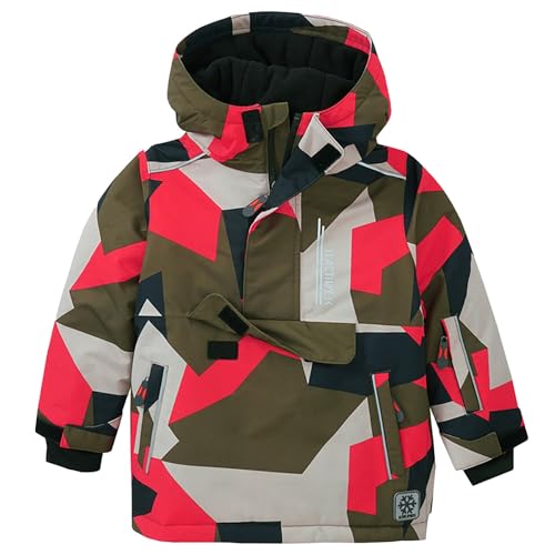 Kinder Junge Mantel Mit Kapuze Winter Skijacke Punching Jacket verdicken Warm Trainingsanzug Wasserdicht Winddicht Daunenjacke Reißverschluss Taschen Winterjacke (Camouflage, 110) von Generic