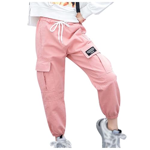 Kinder Jungen Leichte Jogginghose - Mädchen Baggy Hose Teenager Cargohose Flared Jeans Patchwork Ski Hosen Kordelzug, lockere Passform Autumn und Winter von Generic