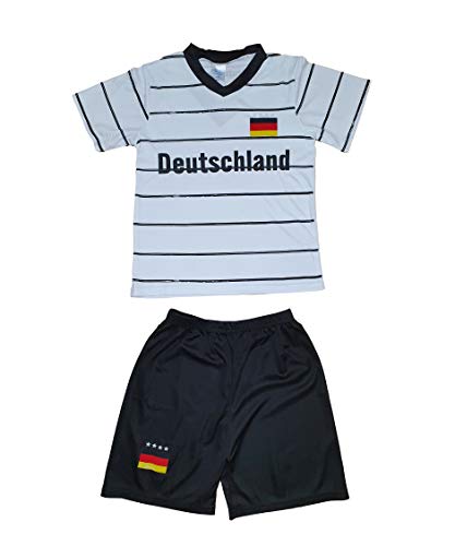 Kinder Jungen Mädchen Sommer Shirt Shorts Hose Trikot Set Deutschland Fußball Set 2 Teilig (numeric_152) von Generic