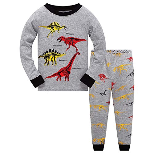 Kinder Jungen Schlafanzug Langarm Baumwolle Winter Pyjama Set Dinosaurier Traktor Bagger Weltraum Planeten Zweiteiliger Nachtwäsche Kinder Jungen Schlafanzug Langarm Baumwolle Pyjama Set Jungen von Generic