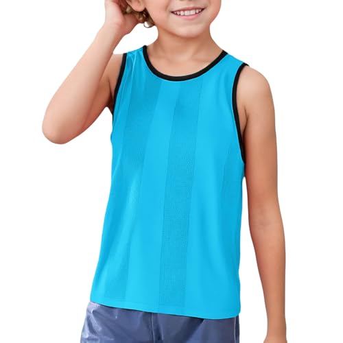 Kinder Jungen Sommer Weste Tops Ärmellose Feste Große Größe Leichter Sportweste Top Lose atmungsaktive Bequem Sleeveless Sport Tanktops Shirt von Generic