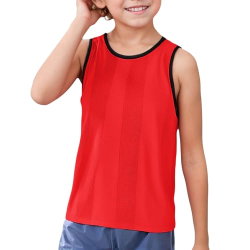 Kinder Jungen Sommer Weste Tops Ärmellose Feste Große Größe Leichter Sportweste Top Lose atmungsaktive Bequem Sleeveless Sport Tanktops Shirt von Generic