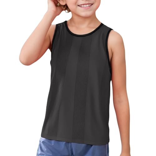 Kinder Jungen Sommer Weste Tops Ärmellose Feste Große Größe Leichter Sportweste Top Lose atmungsaktive Bequem Sleeveless Sport Tanktops Shirt von Generic