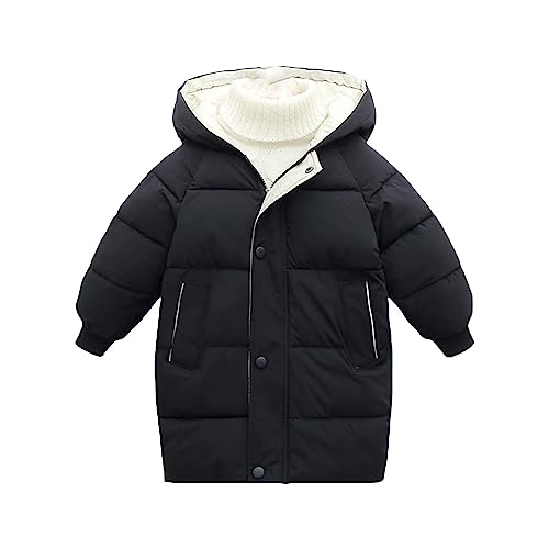 Kinder Jungen Warm Winterjacke Jungen Wintermantel Mit Kapuze Steppjacke Daunenjacke Winddicht Oberbekleidung Kinderjacke Junge Kapuzenjacke Kindermantel Steppmantel FüR Winter (Black, 18-24 Months) von Generic