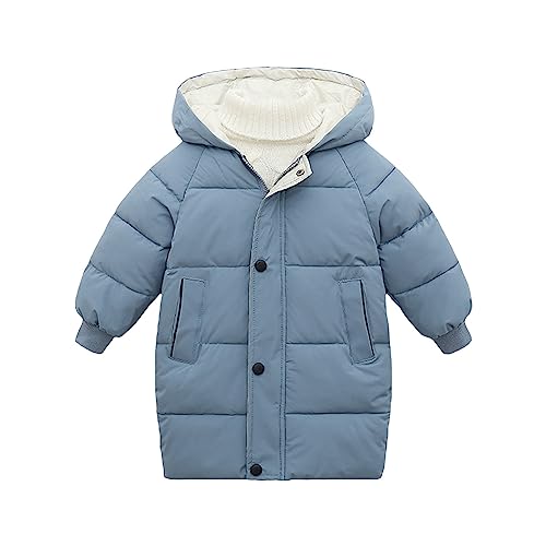 Kinder Jungen Warm Winterjacke Jungen Wintermantel Mit Kapuze Steppjacke Daunenjacke Winddicht Oberbekleidung Kinderjacke Junge Kapuzenjacke Kindermantel Steppmantel FüR Winter (Blue, 5-6 Years) von Generic